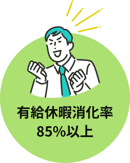 有給休暇消化率85%以上